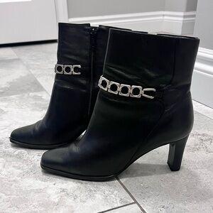 Elegant Black Leather Ankle Boots